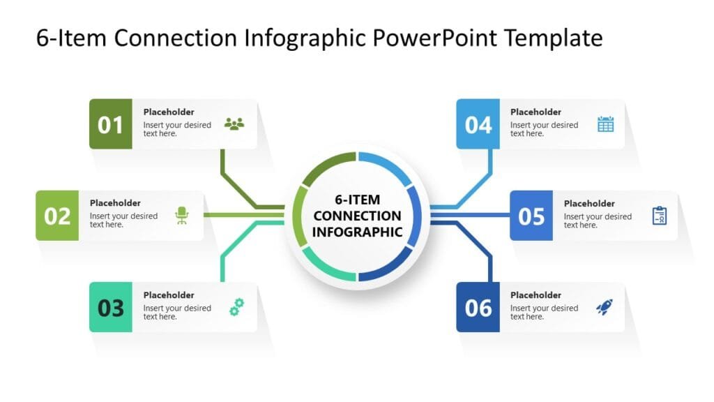 4.2 Components And Props – The Building Blocks Of React 1 22907 01 6 Item Connection Infographic Powerpoint Template 16X9 1